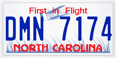 NC license plate DMN7174