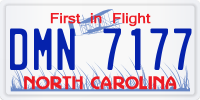 NC license plate DMN7177