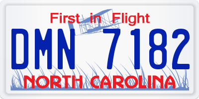 NC license plate DMN7182