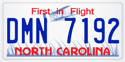 NC license plate DMN7192