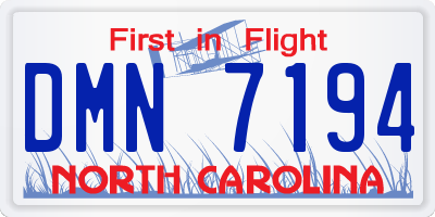 NC license plate DMN7194