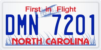 NC license plate DMN7201
