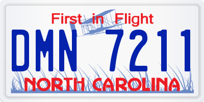 NC license plate DMN7211
