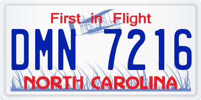 NC license plate DMN7216
