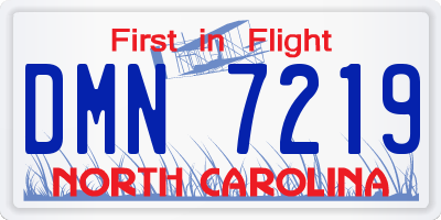 NC license plate DMN7219