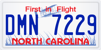 NC license plate DMN7229
