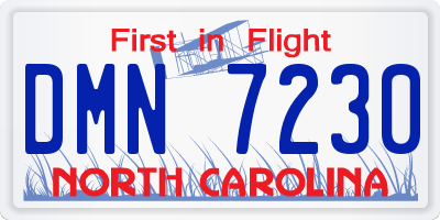 NC license plate DMN7230