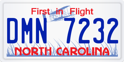 NC license plate DMN7232