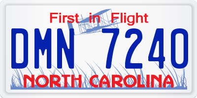 NC license plate DMN7240