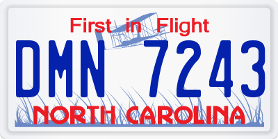 NC license plate DMN7243
