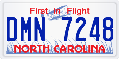 NC license plate DMN7248