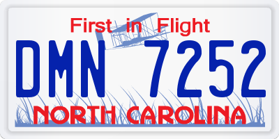 NC license plate DMN7252