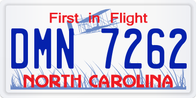NC license plate DMN7262