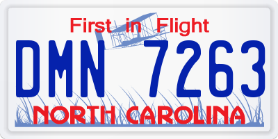 NC license plate DMN7263