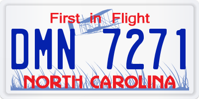 NC license plate DMN7271