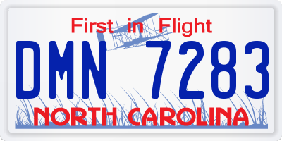 NC license plate DMN7283
