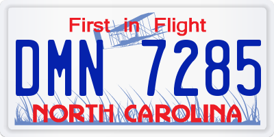 NC license plate DMN7285