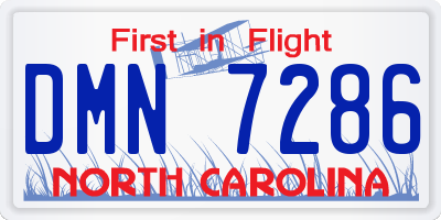 NC license plate DMN7286