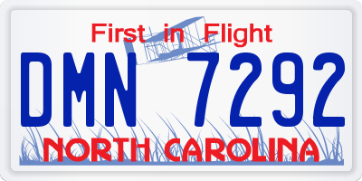 NC license plate DMN7292