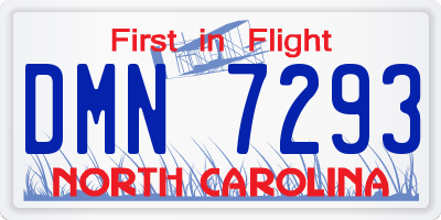 NC license plate DMN7293