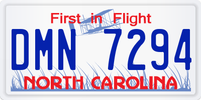 NC license plate DMN7294