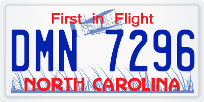 NC license plate DMN7296