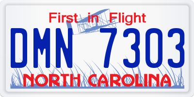 NC license plate DMN7303