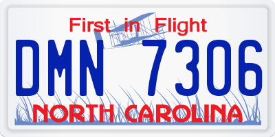 NC license plate DMN7306