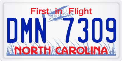 NC license plate DMN7309