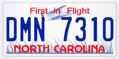 NC license plate DMN7310