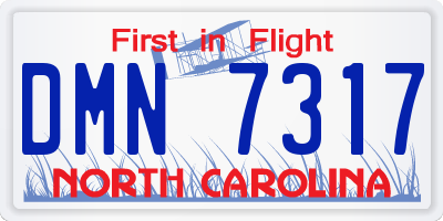 NC license plate DMN7317