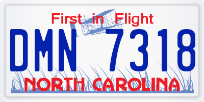 NC license plate DMN7318