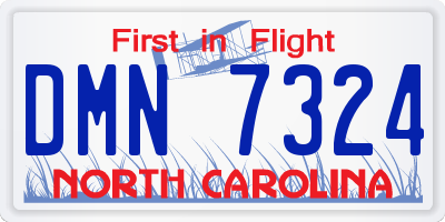 NC license plate DMN7324
