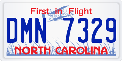 NC license plate DMN7329