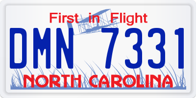 NC license plate DMN7331