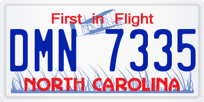 NC license plate DMN7335