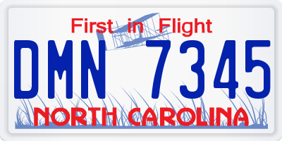 NC license plate DMN7345
