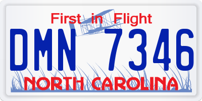 NC license plate DMN7346