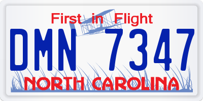 NC license plate DMN7347