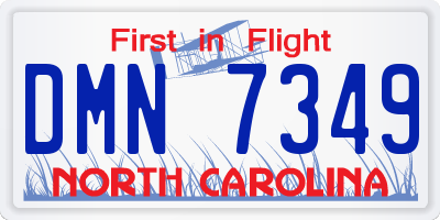 NC license plate DMN7349