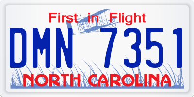 NC license plate DMN7351