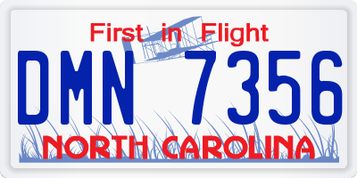 NC license plate DMN7356
