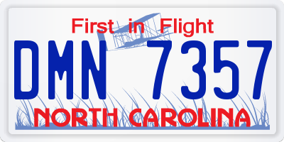 NC license plate DMN7357