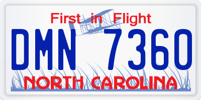 NC license plate DMN7360