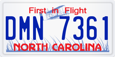NC license plate DMN7361