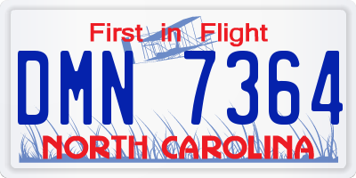 NC license plate DMN7364