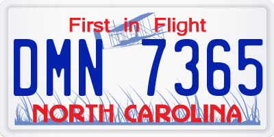 NC license plate DMN7365