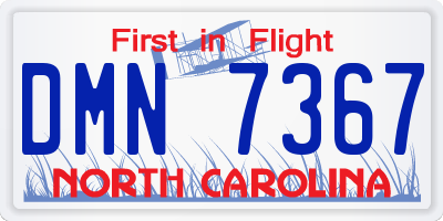 NC license plate DMN7367