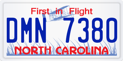 NC license plate DMN7380