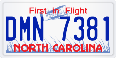 NC license plate DMN7381